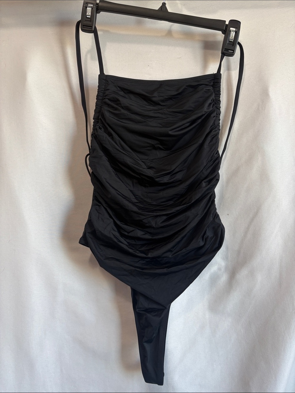 Black Ruched One-Piece Swimsuit - Women